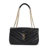 Saint Laurent Black Loulou Medium Shoulder Bag In Black