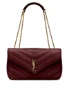Saint Laurent Cherry Loulou Medium Shoulder Bag In Burgundy