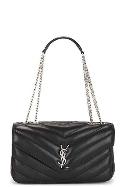 Saint Laurent Loulou Medium Chain Bag In Black