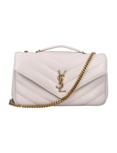 SAINT LAURENT SAINT LAURENT LOULOU MEDIUM CHEVRON-QUILTED LAMBSKIN BAG