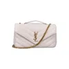 Saint Laurent Quilted Medium Shoulder Bag With Sliding Chain In White