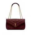 Saint Laurent Cherry Loulou Medium Shoulder Bag In Burgundy