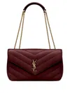 Saint Laurent Cherry Loulou Medium Shoulder Bag In Burgundy