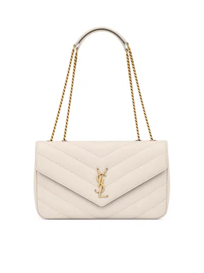 Saint Laurent Loulou Medium In Quilted Lambskin In Nude