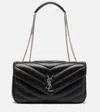 Saint Laurent Loulou Medium Leather Shoulder Bag In Black