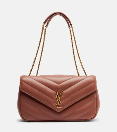 Saint Laurent Loulou Medium Leather Shoulder Bag In Brown