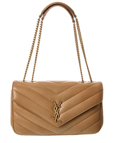 Saint Laurent Loulou Medium Leather Shoulder Bag In Brown