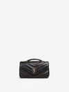 Saint Laurent Quilted Matelasse Leather Shoulder Bag In Black