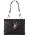 Saint Laurent Loulou Medium Matelasse Y Leather Chain Shoulder Bag In Black