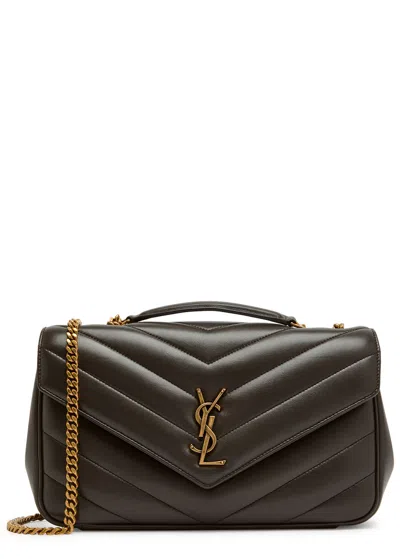 Saint Laurent Loulou Medium Quilted Leather Shoulder Bag In Brown
