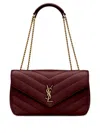 Saint Laurent Cherry Loulou Medium Shoulder Bag In Burgundy