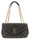 Saint Laurent Lou Lou Medium Leather Shoulder Bag In Gray