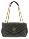 Saint Laurent Lou Lou Medium Leather Shoulder Bag In Gray