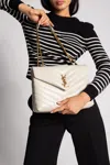 Saint Laurent ‘loulou Medium' Shoulder Bag In Cream