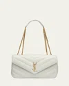 Saint Laurent Loulou Medium Ysl Chain Shoulder Bag In Quilted Leather