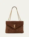 SAINT LAURENT LOULOU MEDIUM YSL SHOULDER BAG IN QUILTED SUEDE