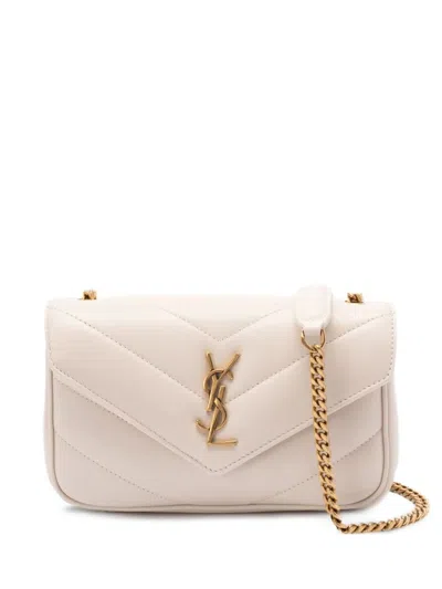 Saint Laurent Loulou Mini Bag In Lambskin In White