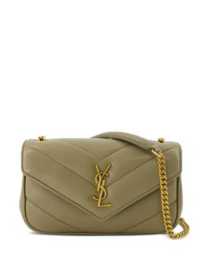 Saint Laurent Loulou Mini Bag In Lambskin In Green