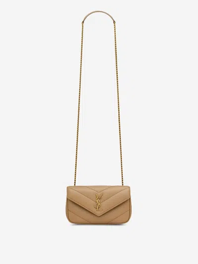 Saint Laurent Loulou Mini Bag In Sand