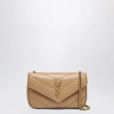 SAINT LAURENT SAINT LAURENT  LOULOU MINI BEIGE LEATHER BAG