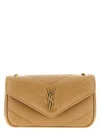 Saint Laurent Loulou Crossbody Bags Beige In Gold