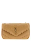 Saint Laurent Loulou Crossbody Bags Beige In Gold