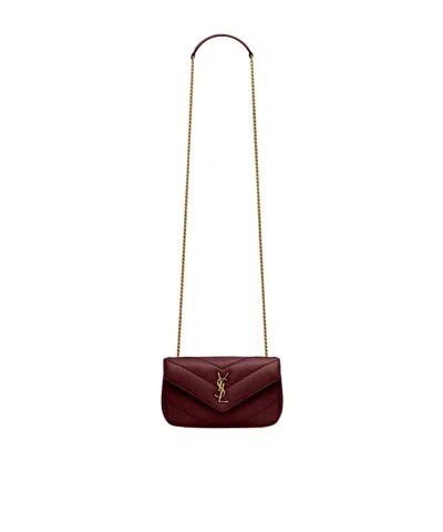 Saint Laurent Loulou Mini In Lambskin In Red