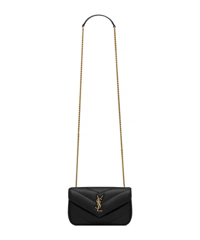 Saint Laurent Loulou Mini In Lambskin In Black