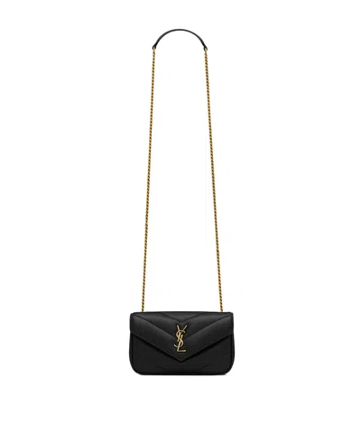 Saint Laurent Loulou Mini In Lambskin In Black