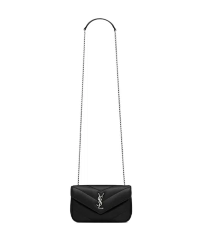 Saint Laurent Loulou Mini In Lambskin In Black