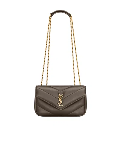 Saint Laurent Loulou Mini In Lambskin In Light Musk