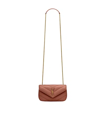 Saint Laurent Loulou Mini In Lambskin In Purple