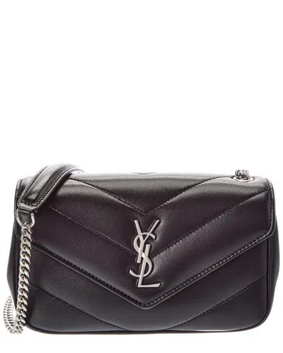 Saint Laurent Loulou Mini Leather Crossbody In Black