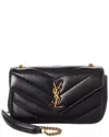 Saint Laurent Loulou Mini Leather Shoulder Bag In Black