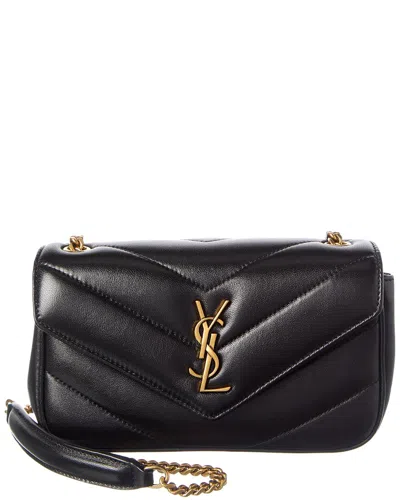 Saint Laurent Loulou Mini Leather Shoulder Bag In Black
