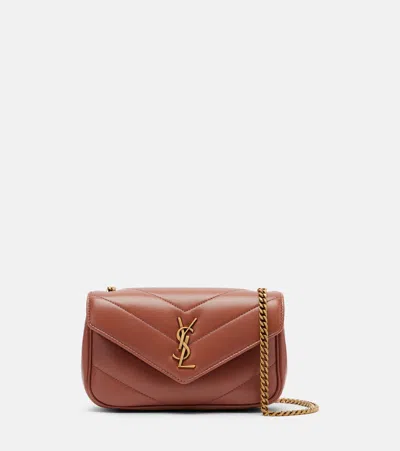 Saint Laurent Loulou Mini Leather Shoulder Bag In Pink