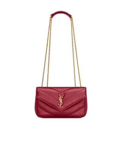 Saint Laurent Loulou Mini Shoulder Bag In Red
