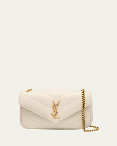 Saint Laurent Loulou Mini Ysl Chain Crossbody Bag In Quilted Leather
