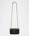Saint Laurent Loulou Mini Ysl Chain Crossbody Bag In Quilted Leather In Black