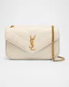 Saint Laurent Loulou Mini Ysl Chain Crossbody Bag In Quilted Leather In Sand