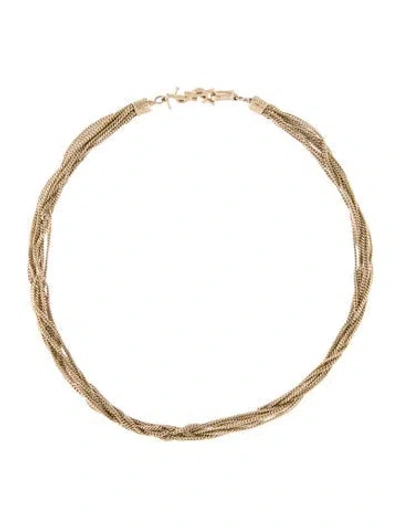Pre-owned Saint Laurent Loulou Multistrand Collar Necklace, 13.5"