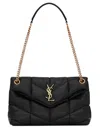 Saint Laurent Saint Puffer Quilted Small Shoulder Bag In Black