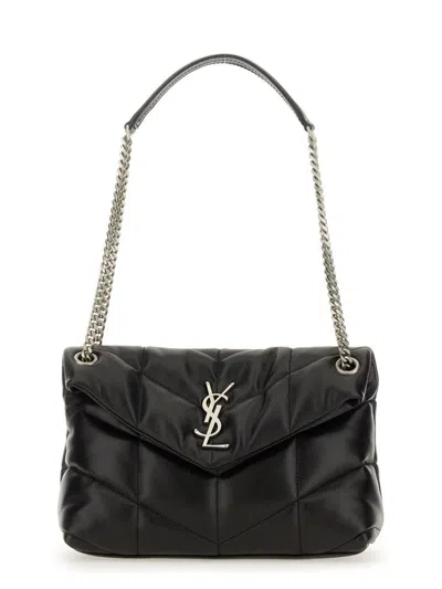 Saint Laurent Loulou Puffer Bag Small In Black