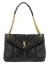 Saint Laurent Loulou Puffer Small Leather Shoulder Bag In Black