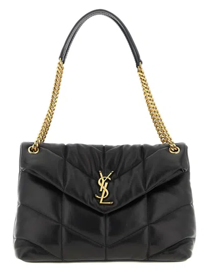 Saint Laurent 'loulou Puffer' Medium Shoulder Bag In Black