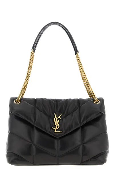 Saint Laurent 'loulou Puffer' Medium Shoulder Bag In Black