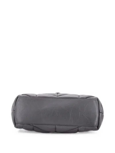 Pre-owned Saint Laurent Loulou Puffer Quilted Leather Small Shoulder Bag In Grey
