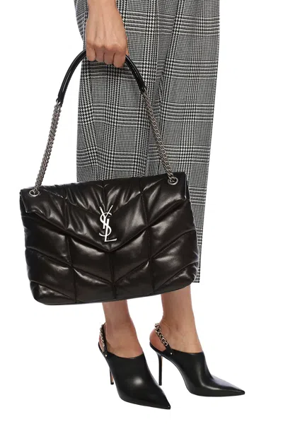 Saint Laurent ‘loulou Puffer' Shoulder Bag In Black