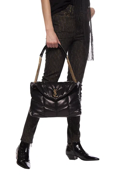 Saint Laurent ‘loulou Puffer' Shoulder Bag In Black