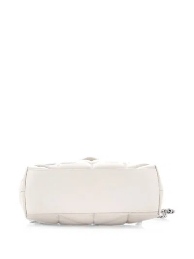 Pre-owned Saint Laurent Loulou Puffer Shoulder Bag Quilted Leather Small Crossbody Bag In Neutrals